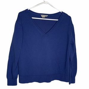 Everlane Blue V-Neck Sweater M Cotton Pullover